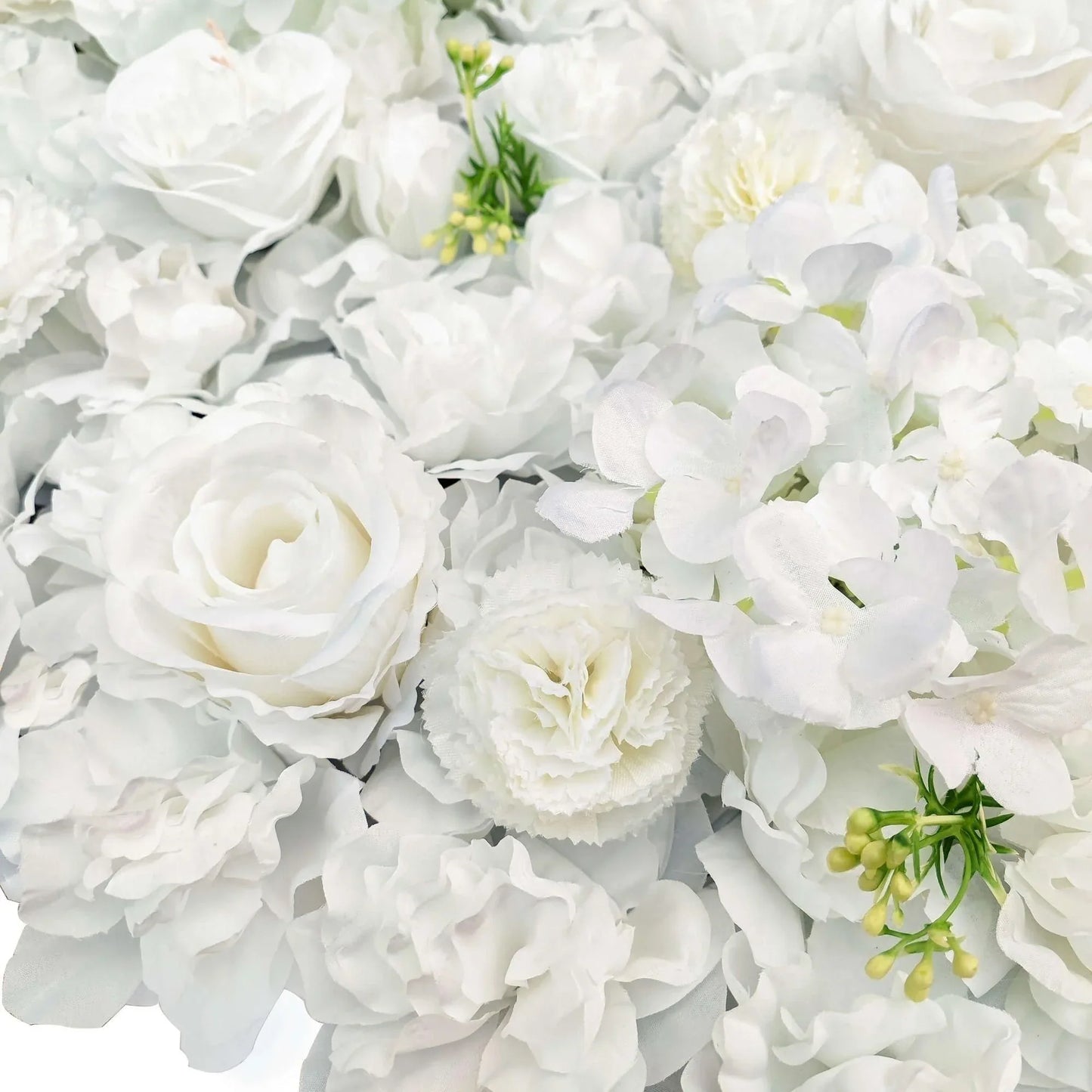 Artificial Flower Wall Backdrop Panel 40cm X 60cm Mixed Whites - Mekamart Australia