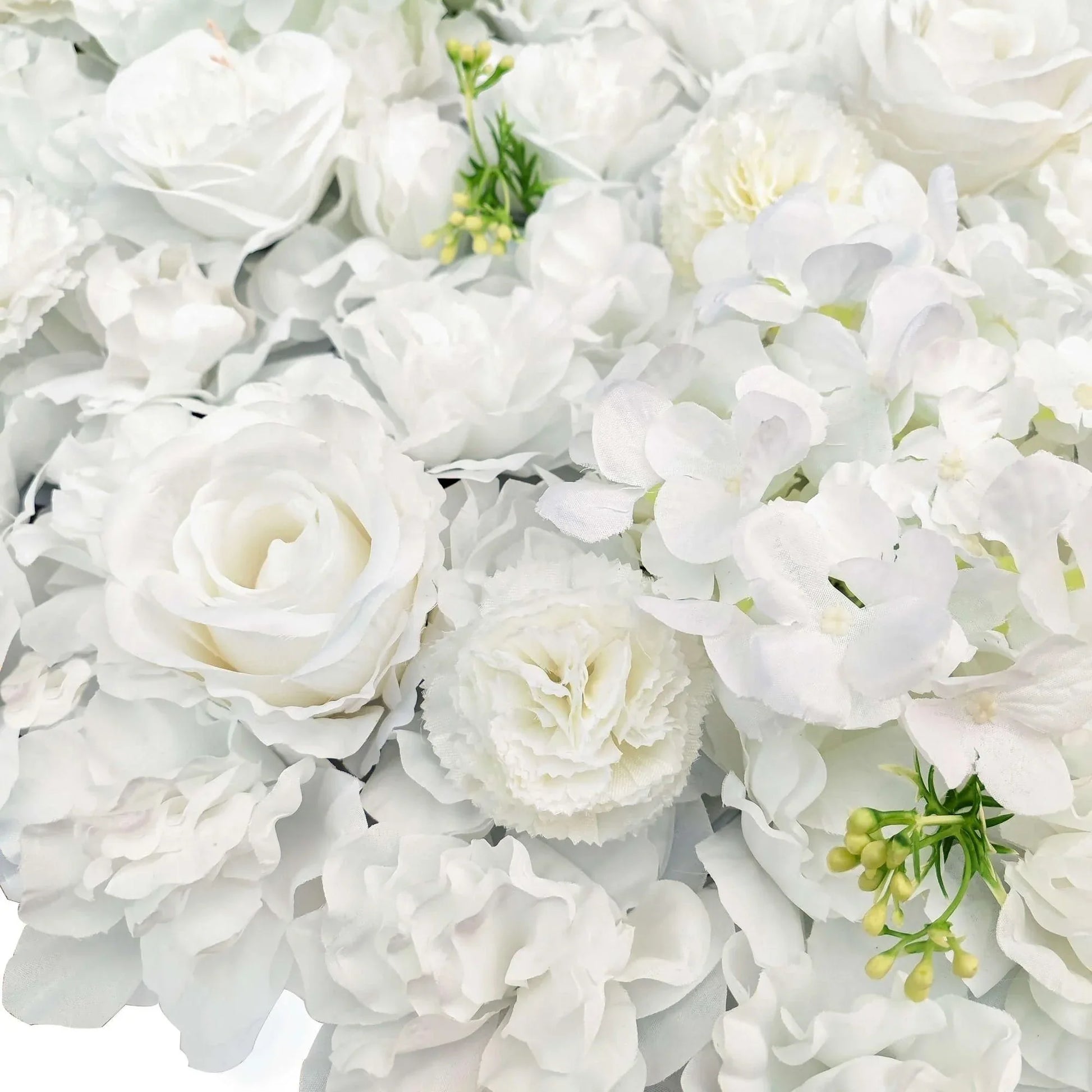 Artificial Flower Wall Backdrop Panel 40cm X 60cm Mixed Whites - Mekamart Australia