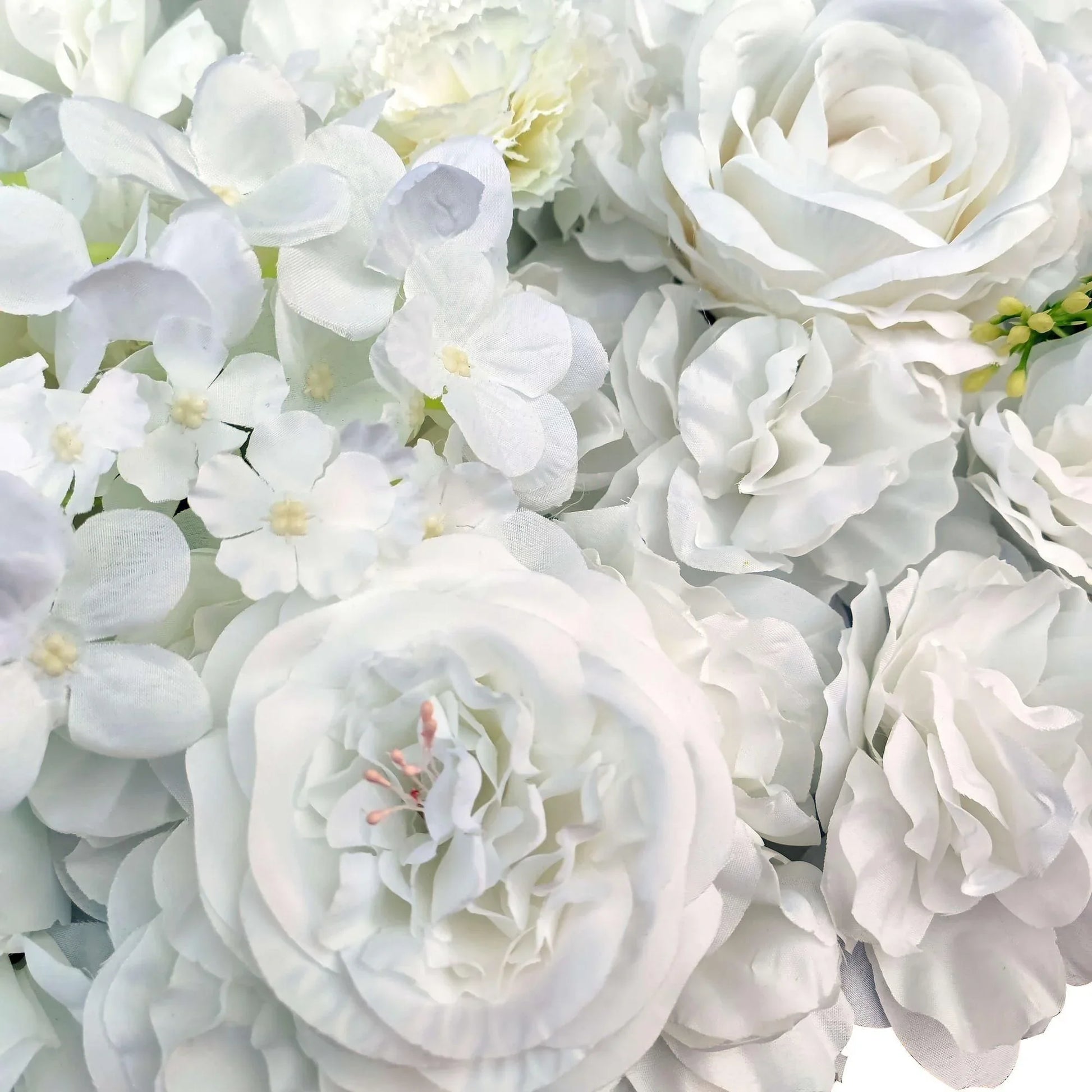 Artificial Flower Wall Backdrop Panel 40cm X 60cm Mixed Whites - Mekamart Australia