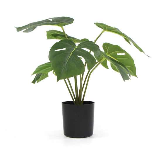 Potted Artificial Split Philodendron Plant With Real Touch Leaves 35cm - Mekamart Australia