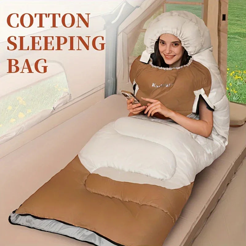 Extra Wide Mummy Sleeping Bag - 3 Season Warm & Cold Weather, Waterproof, Lightweight (with Compression Sack) - Mekamart Australia