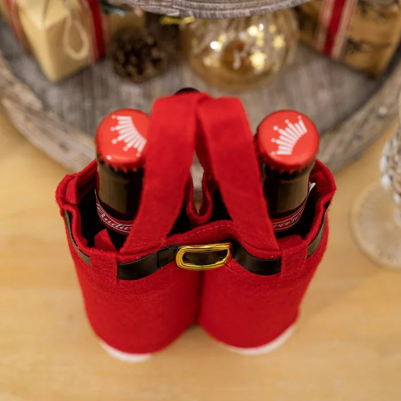 6pcs Big one Christmas Decoration Supplies, Christmas Pants, Gift Bags, Small Pants Candy Bags, Tote Bags, Wine Bottle Sets, Coke Bags - Mekamart Australia