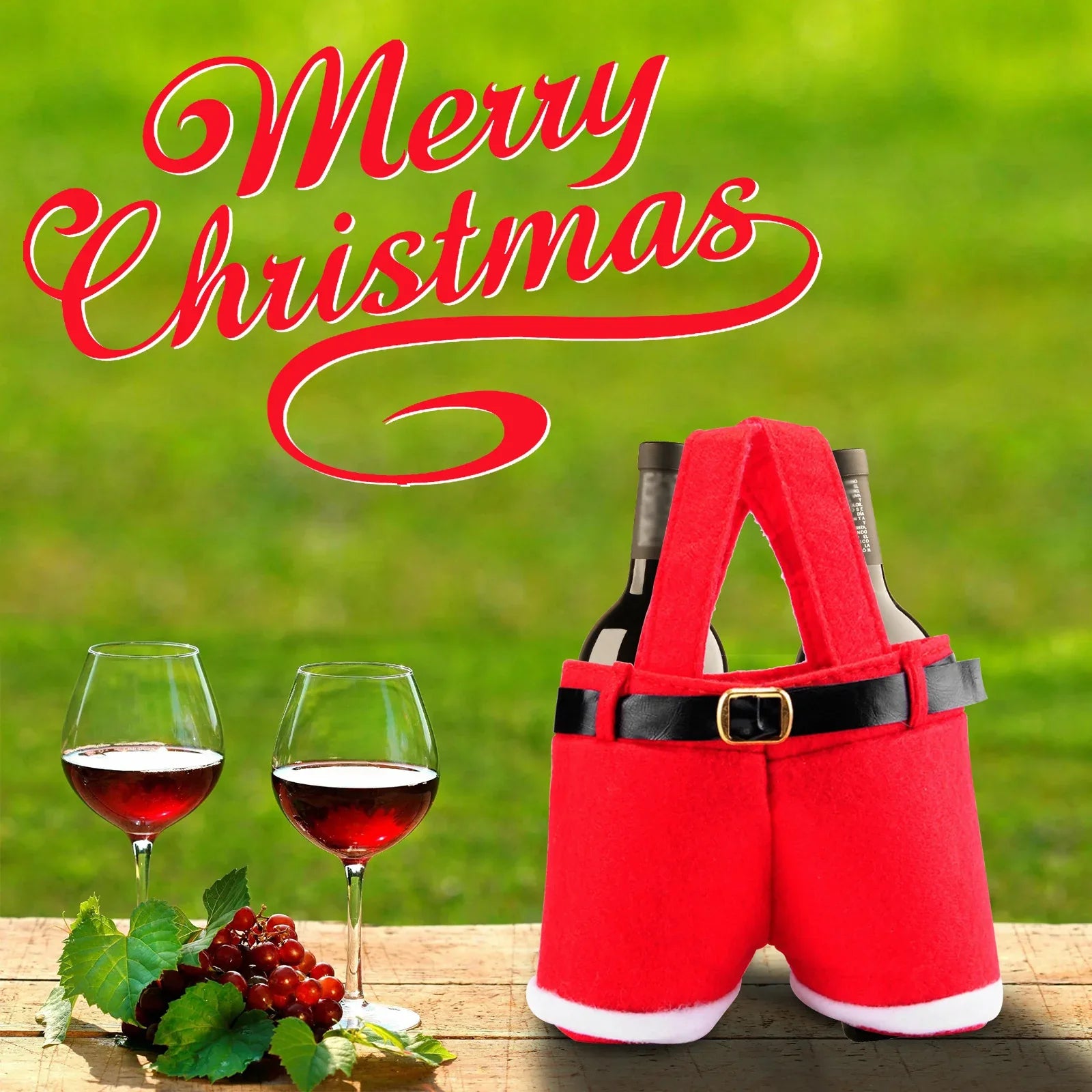 6pcs Big one Christmas Decoration Supplies, Christmas Pants, Gift Bags, Small Pants Candy Bags, Tote Bags, Wine Bottle Sets, Coke Bags - Mekamart Australia