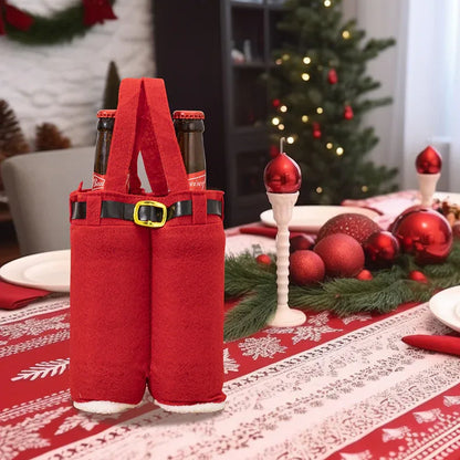 6pcs Big one Christmas Decoration Supplies, Christmas Pants, Gift Bags, Small Pants Candy Bags, Tote Bags, Wine Bottle Sets, Coke Bags - Mekamart Australia
