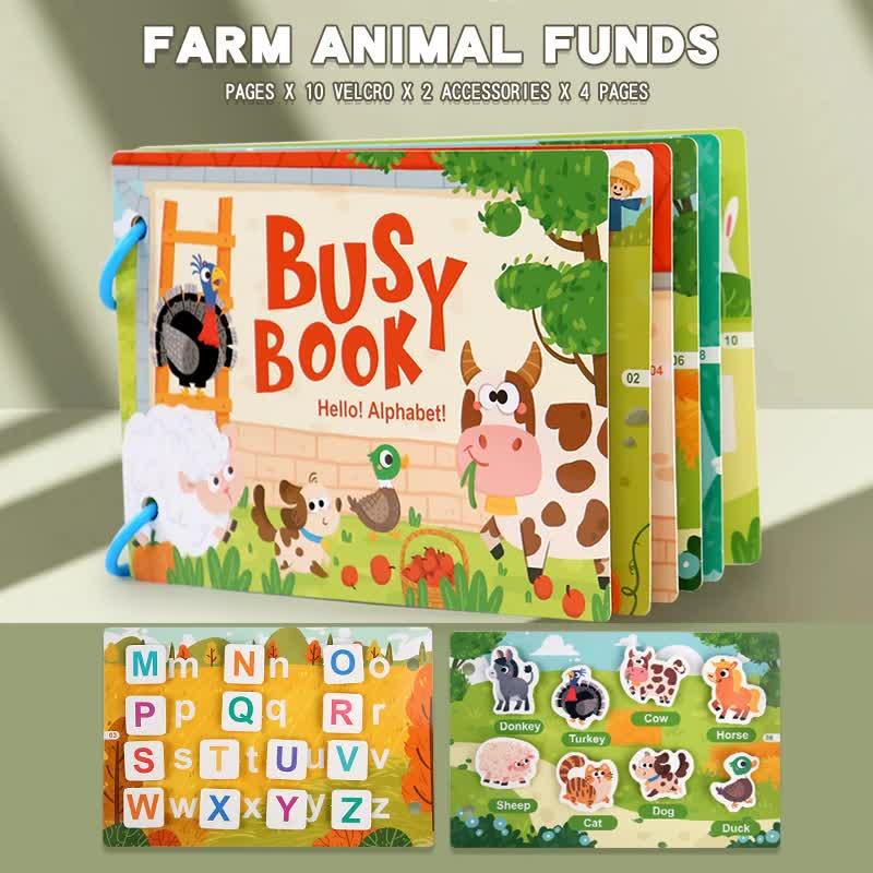 Themed Busy Book Set - Educational Activity Books for Preschool Learning (Farm, Vehicles, Dinosaurs, Ocean, and Forest,5 books in total) - Mekamart Australia