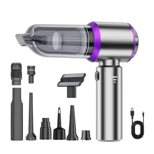 Silver Purple ST-6653Plus Cordless Handheld Vacuum Cleaner - 16000PA Suction, 2000mAh Battery, Type-C Rechargeable - Mekamart Australia
