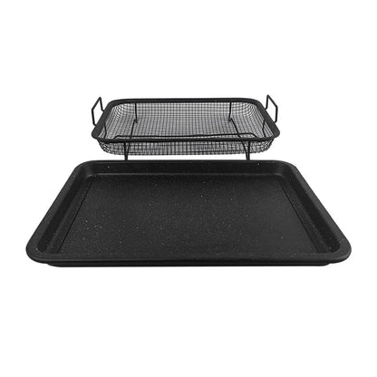 BBQ Square Non-Stick Stainless Steel Grill Basket - Gold Color, Small Size (30*22*5.5 cm), Ideal for Grilling Meat and Vegetables - Mekamart Australia