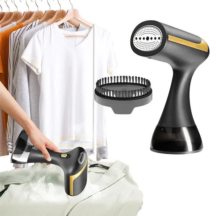 Black Handheld Garment Steamer - Portable Mini Steam Iron for Home Use, Wrinkle Remover & Fabric Freshener, Small Travel-Friendly Iron for Clothes, Steam Spray Clothes Steamer - Mekamart Australia