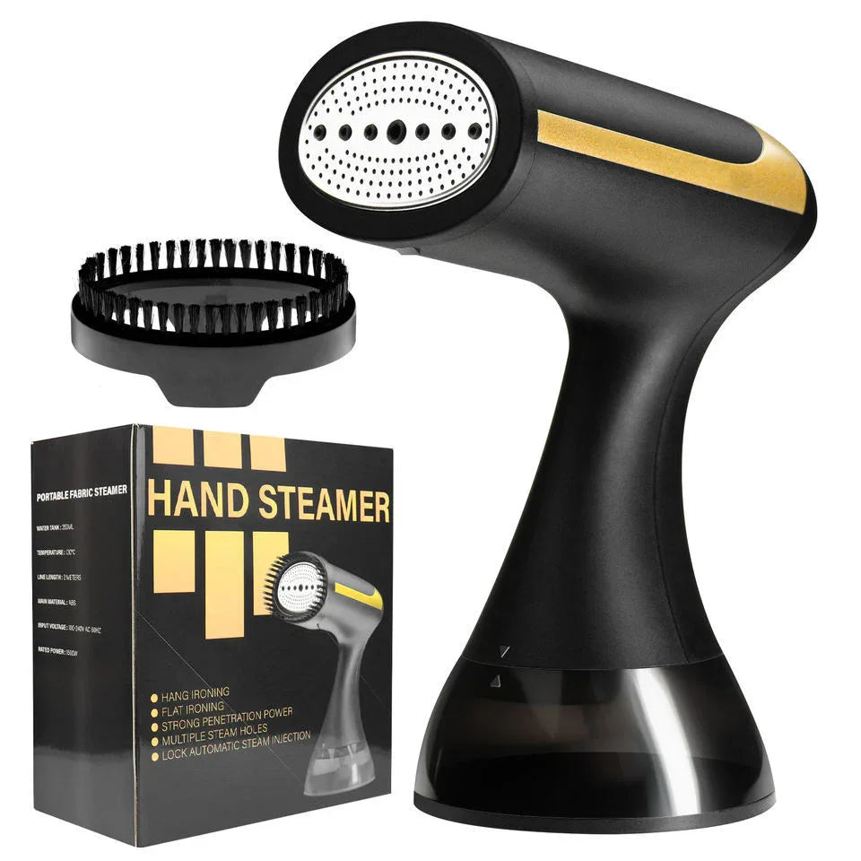 Black Handheld Garment Steamer - Portable Mini Steam Iron for Home Use, Wrinkle Remover & Fabric Freshener, Small Travel-Friendly Iron for Clothes, Steam Spray Clothes Steamer - Mekamart Australia