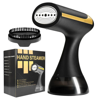 Black Handheld Garment Steamer - Portable Mini Steam Iron for Home Use, Wrinkle Remover & Fabric Freshener, Small Travel-Friendly Iron for Clothes, Steam Spray Clothes Steamer - Mekamart Australia