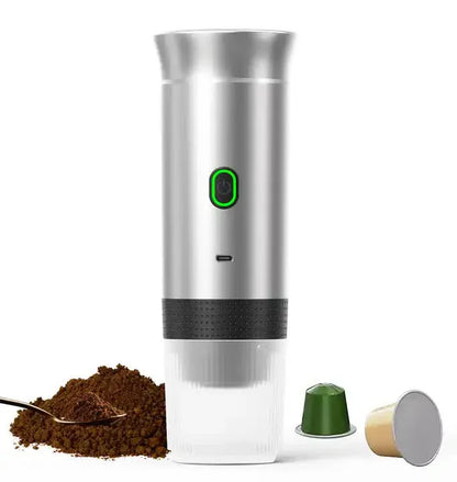 White Portable Espresso Coffee Machine - Universal 3-in-1 Capsule, Coffee Powder, and Espresso Maker - Mekamart Australia