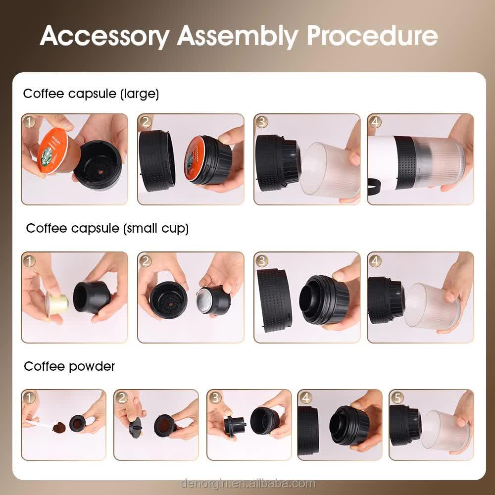 White Portable Espresso Coffee Machine - Universal 3-in-1 Capsule, Coffee Powder, and Espresso Maker - Mekamart Australia