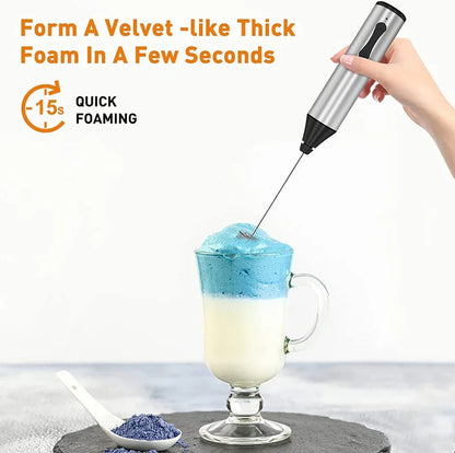 Rechargeable Electric Milk Frother, Handheld Foam Maker, Coffee Frothing Wand, Whisk for Milk, Coffee, and Baking - Mekamart Australia