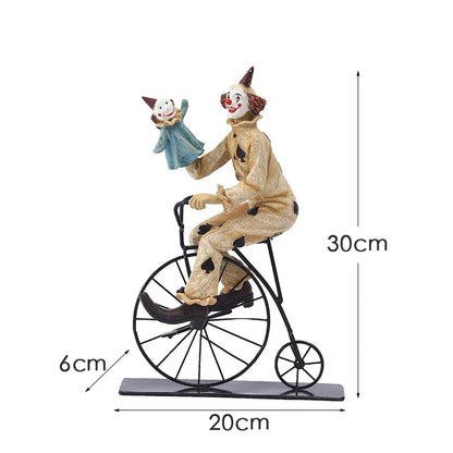 Vintage Circus Clown Figurines - Retro Balloon and Bicycle Ornaments - Mekamart Australia