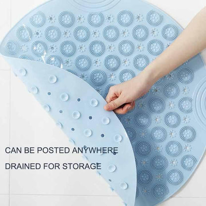 Pink Non-Slip Round Shower Foot Scrubber Mat - Soft Silicone Massage Pad for Foot Cleaning - Mekamart Australia