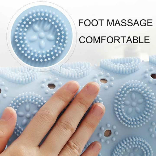 Grey Non-Slip Round Shower Foot Scrubber Mat - Soft Silicone Massage Pad for Foot Cleaning - Mekamart Australia
