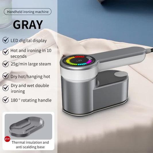 Grey Portable Handheld Garment Steamer | Mini Steam Iron for Home & Dorm Use | Compact Clothes Steaming Iron - Mekamart Australia
