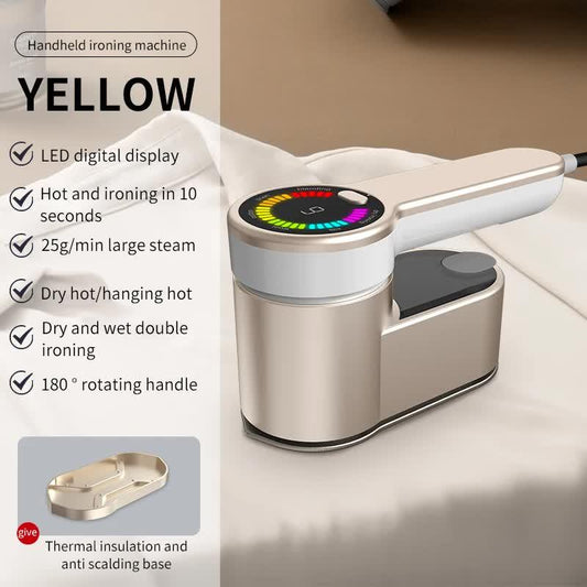 Yellow Portable Handheld Garment Steamer | Mini Steam Iron for Home & Dorm Use | Compact Clothes Steaming Iron - Mekamart Australia