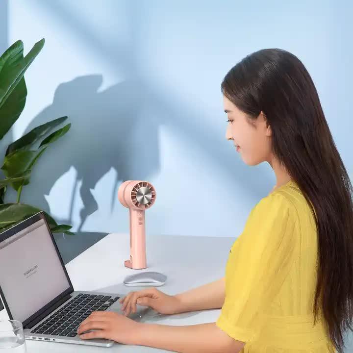 Black Outdoor Handheld Cooling Fan - Mini Macaron Portable Desk Fan with Carabiner, Ideal for Home, Travel, and Hiking - Mekamart Australia