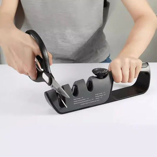 Adjustable Multi-Functional Knife Sharpener with Angle Control for Kitchen Tools, Scissors, and Blades - Mekamart Australia