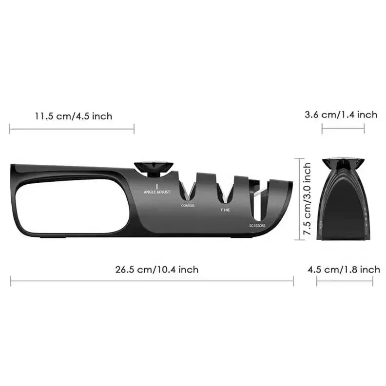 Adjustable Multi-Functional Knife Sharpener with Angle Control for Kitchen Tools, Scissors, and Blades - Mekamart Australia