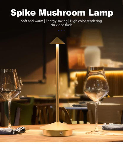 Black Modern Minimalist Aluminum LED Mushroom Night Light - Creative Bedside Atmosphere Lamp for Dining Room and Bedroom - Mekamart Australia