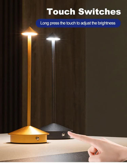 Black Modern Minimalist Aluminum LED Mushroom Night Light - Creative Bedside Atmosphere Lamp for Dining Room and Bedroom - Mekamart Australia