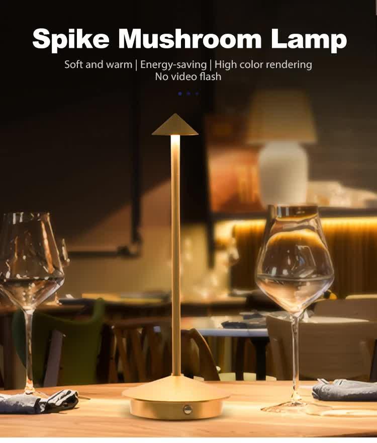 White Modern Minimalist Aluminum LED Mushroom Night Light - Creative Bedside Atmosphere Lamp for Dining Room and Bedroom - Mekamart Australia
