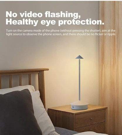 White Modern Minimalist Aluminum LED Mushroom Night Light - Creative Bedside Atmosphere Lamp for Dining Room and Bedroom - Mekamart Australia