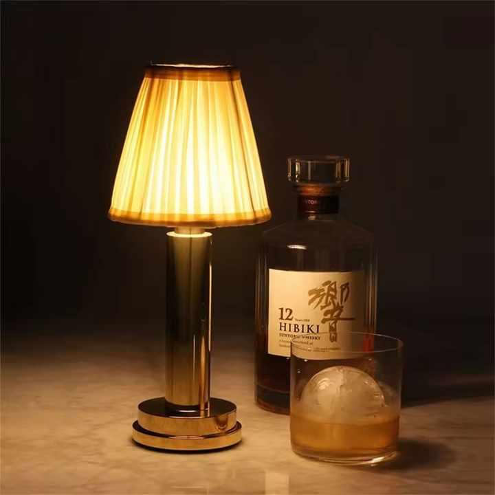 Silver Creative LED Rechargeable Table Lamp | 3 Adjustable Light Modes | Touch Control | USB Charging | Modern Atmosphere Light for Bar, Restaurant, Cafe, and Home Decor - Mekamart Australia