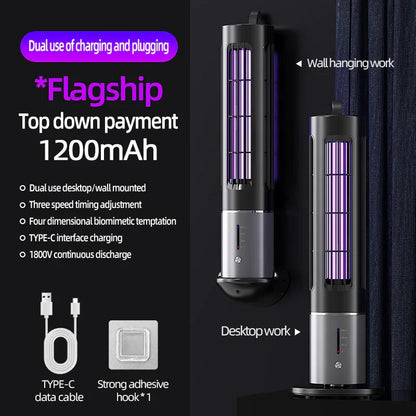 Electric Mosquito Killer Lamp with Detachable Housing and Timer Function - USB Rechargeable - Mekamart Australia