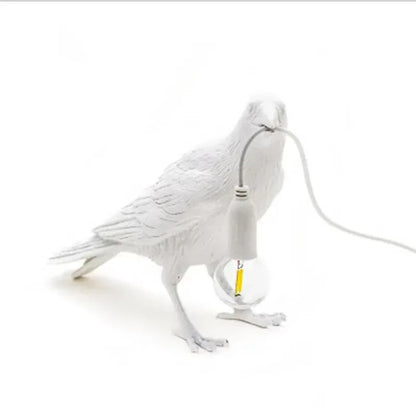 Black Bird Standing Shape Nordic Resin Bird Wall Lamp - Creative Animal Bedside Decorative USB Night Light, Stylish Bird Perched Lamp for Bedroom and Living Room - Mekamart Australia