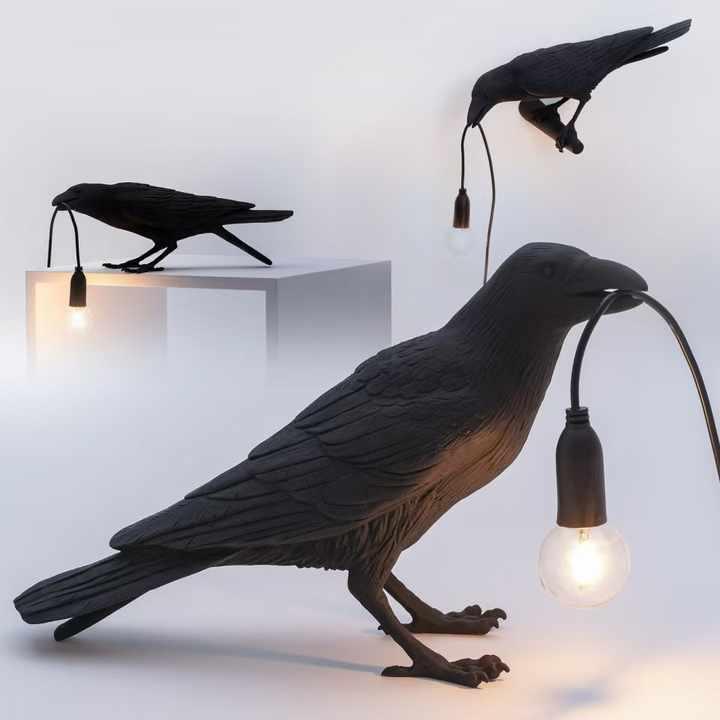White Bird Left Wall Lamp Nordic Resin Bird Wall Lamp - Creative Animal Bedside Decorative USB Night Light, Stylish Bird Perched Lamp for Bedroom and Living Room - Mekamart Australia