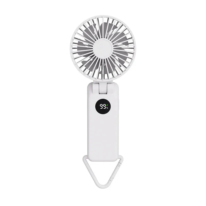 White Portable Handheld Fan with 2000mAh Battery - 3-in-1 Design for Desk, Handheld, and Hanging Use (Model Q3) - Mekamart Australia