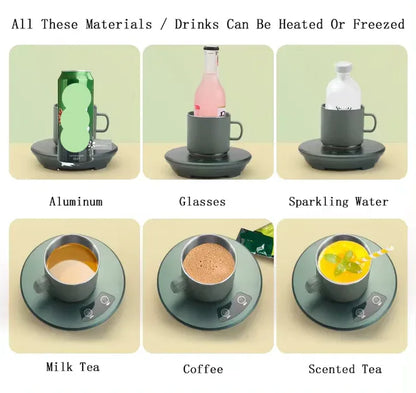 Green Multifunctional Cooling and Heating Cup with Mug - 10W Rapid Temperature Adjustment - Mekamart Australia