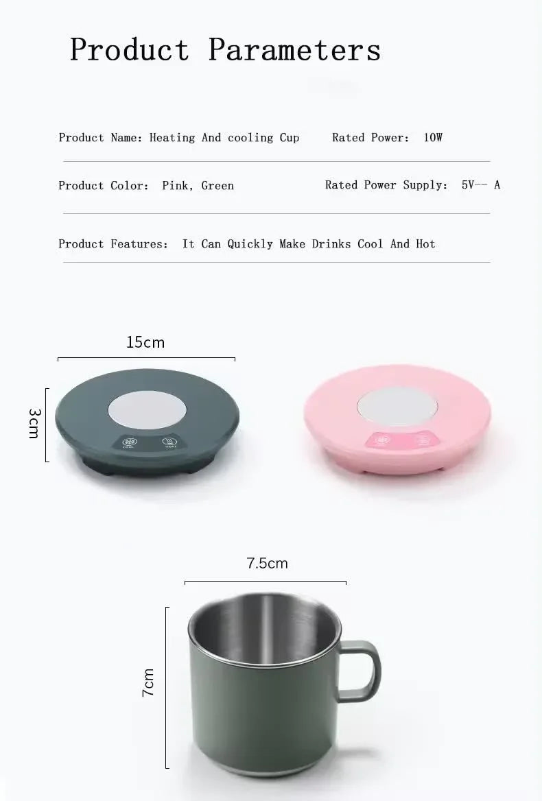 Green Multifunctional Cooling and Heating Cup with Mug - 10W Rapid Temperature Adjustment - Mekamart Australia