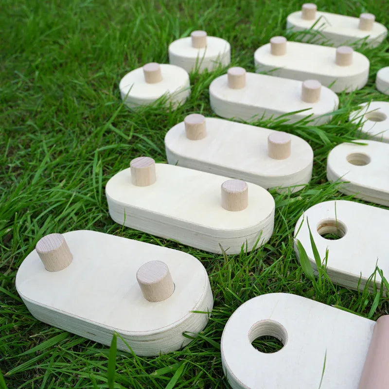 Wooden Sensory Balance Beam Set for Kids - Indoor and Outdoor Balance Training - Mekamart Australia