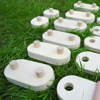 Wooden Sensory Balance Beam Set for Kids - Indoor and Outdoor Balance Training - Mekamart Australia