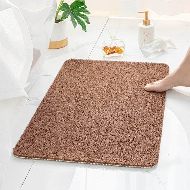 Brown Non-Slip Loofah-Style Bathroom Mat - Quick-Dry and Soft 40*60cm - Mekamart Australia
