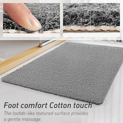 Brown Non-Slip Loofah-Style Bathroom Mat - Quick-Dry and Soft 40*60cm - Mekamart Australia