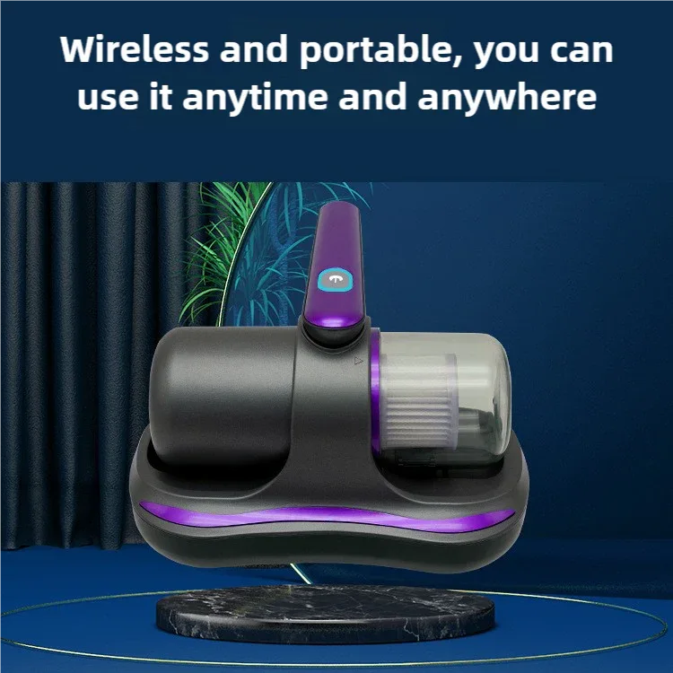 Blue Handheld Dust Mite Vacuum Cleaner - Cordless, High Suction Power, USB Rechargeable - Mekamart Australia