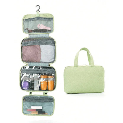 Green Multipurpose Portable Travel Toiletry Bag - Waterproof Cosmetic Organizer with Zipper - Mekamart Australia