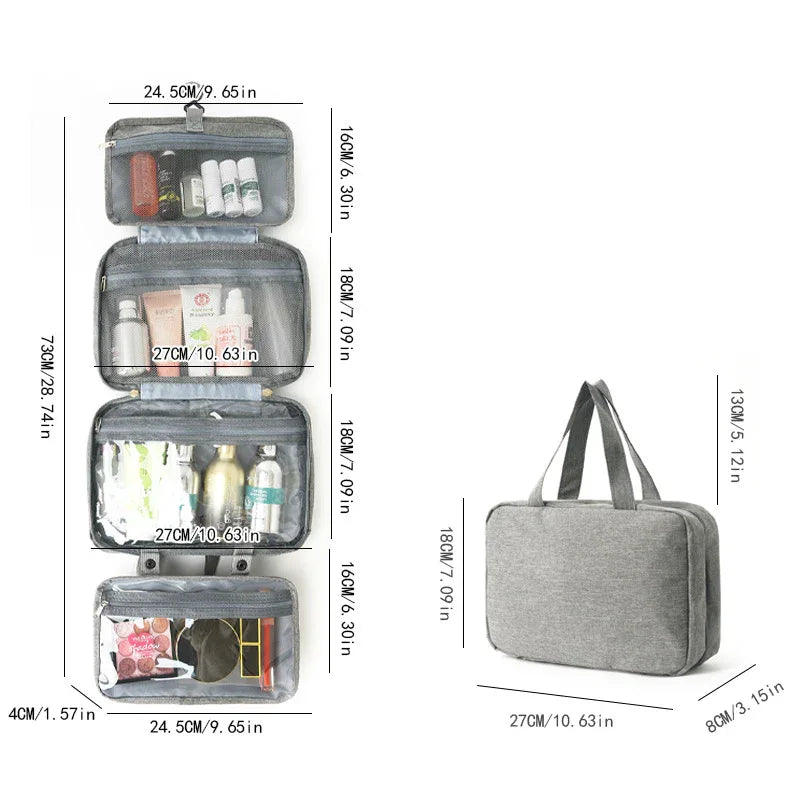 Green Multipurpose Portable Travel Toiletry Bag - Waterproof Cosmetic Organizer with Zipper - Mekamart Australia