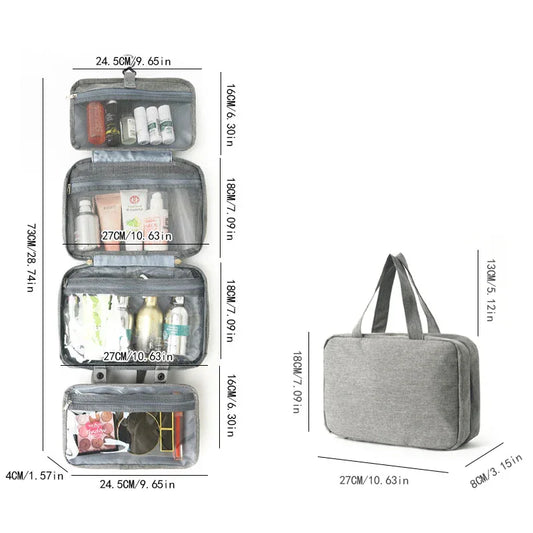 Green Multipurpose Portable Travel Toiletry Bag - Waterproof Cosmetic Organizer with Zipper - Mekamart Australia