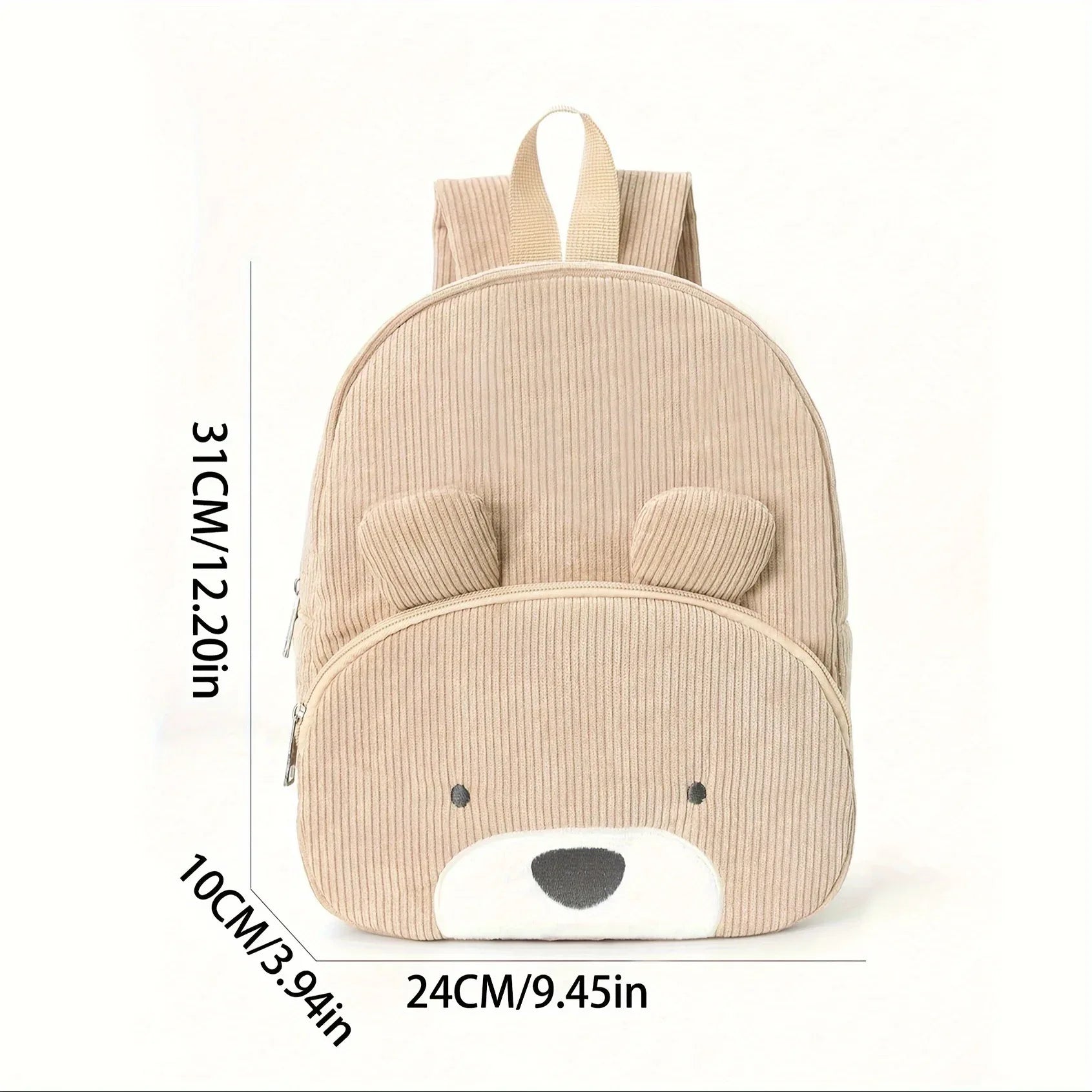 Cute Khaki Dog Backpack - Soft Corduroy Material with Adjustable Straps - Mekamart Australia