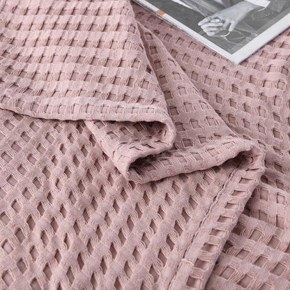 Cotton Waffle Blanket - Air Conditioning Blanket/Throw/Summer Quilt, 200*230cm,Green - Mekamart Australia