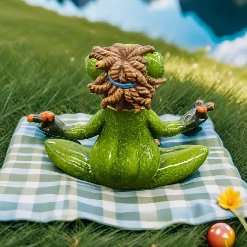 Zen Frog Meditation Figurine - Peaceful Yoga Frog Statue - Mekamart Australia