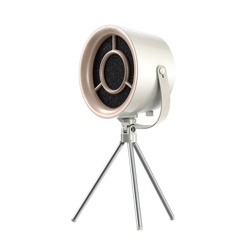 White Portable Retro-Style Desktop Air Purifier with Tripod Stand - Mekamart Australia