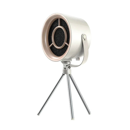 White Portable Retro-Style Desktop Air Purifier with Tripod Stand - Mekamart Australia