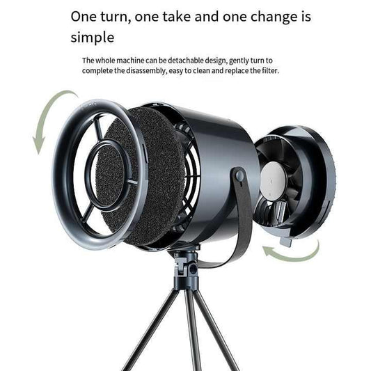 White Portable Retro-Style Desktop Air Purifier with Tripod Stand - Mekamart Australia
